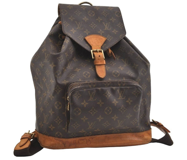 Authentic Louis Vuitton Monogram Montsouris GM Backpack M51135 LV 1707J