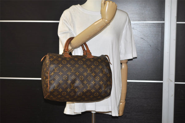 Authentic Louis Vuitton Monogram Speedy 30 Hand Boston Bag M41526 LV 1708I