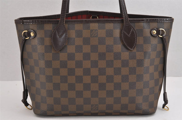 Authentic Louis Vuitton Damier Neverfull PM Shoulder Tote Bag N51109 LV 1710J