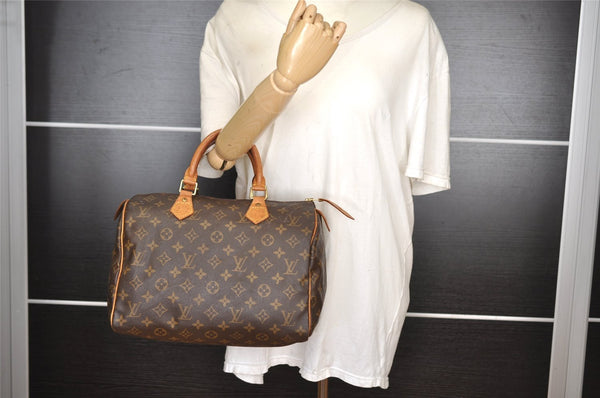 Authentic Louis Vuitton Monogram Speedy 30 Hand Boston Bag M41526 LV 1713I