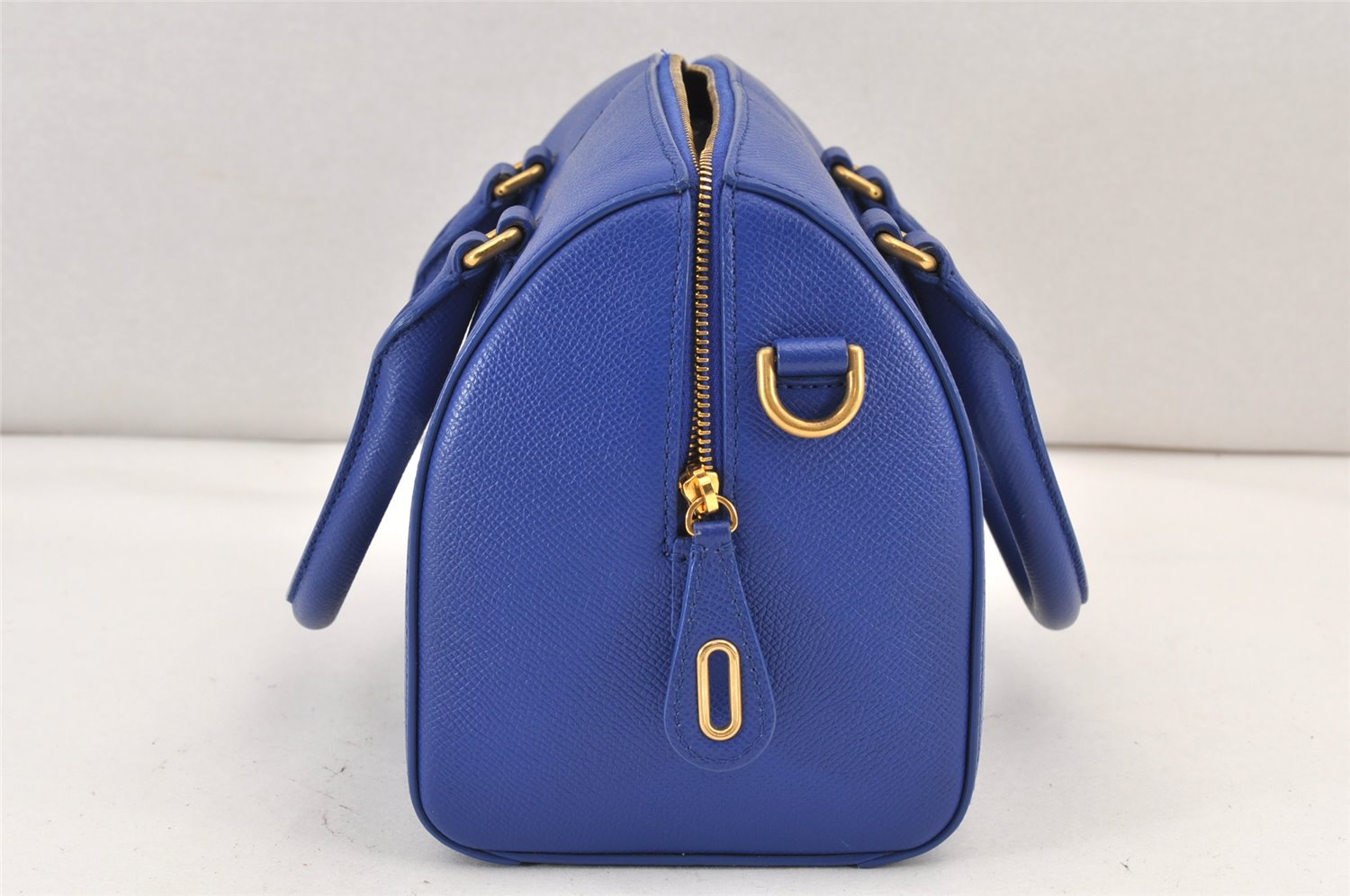 Auth BALENCIAGA Ville Bowling S 2Way Hand Bag Leather 518872 Blue Junk 1713K