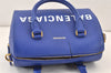 Auth BALENCIAGA Ville Bowling S 2Way Hand Bag Leather 518872 Blue Junk 1713K