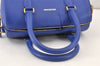 Auth BALENCIAGA Ville Bowling S 2Way Hand Bag Leather 518872 Blue Junk 1713K