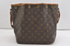 Auth Louis Vuitton Monogram Petit Noe M42226 Shoulder Drawstring Bag Junk 1714J