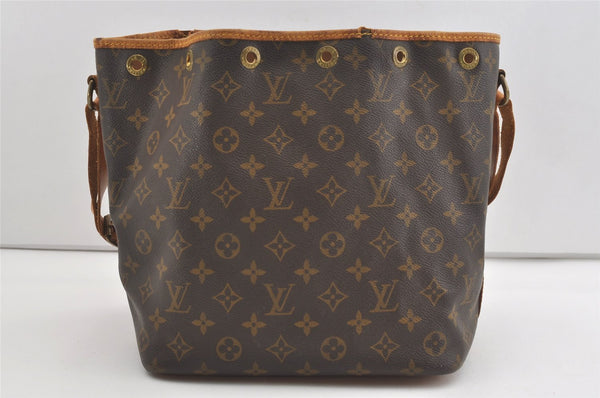 Auth Louis Vuitton Monogram Petit Noe M42226 Shoulder Drawstring Bag Junk 1714J