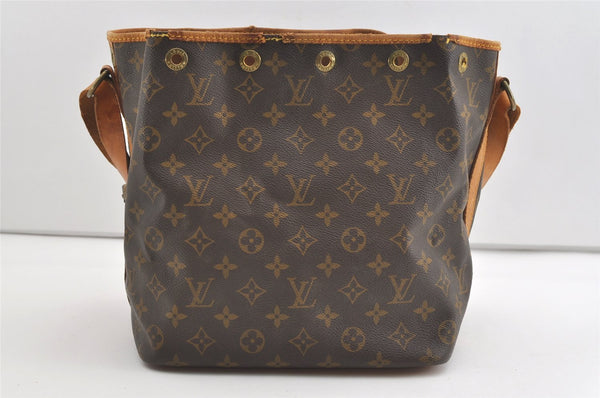 Auth Louis Vuitton Monogram Petit Noe M42226 Shoulder Drawstring Bag Junk 1714J