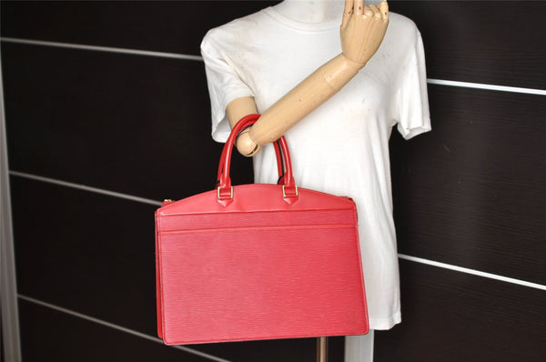 Authentic Louis Vuitton Epi Riviera Hand Bag Red M48187 LV Junk 1716K