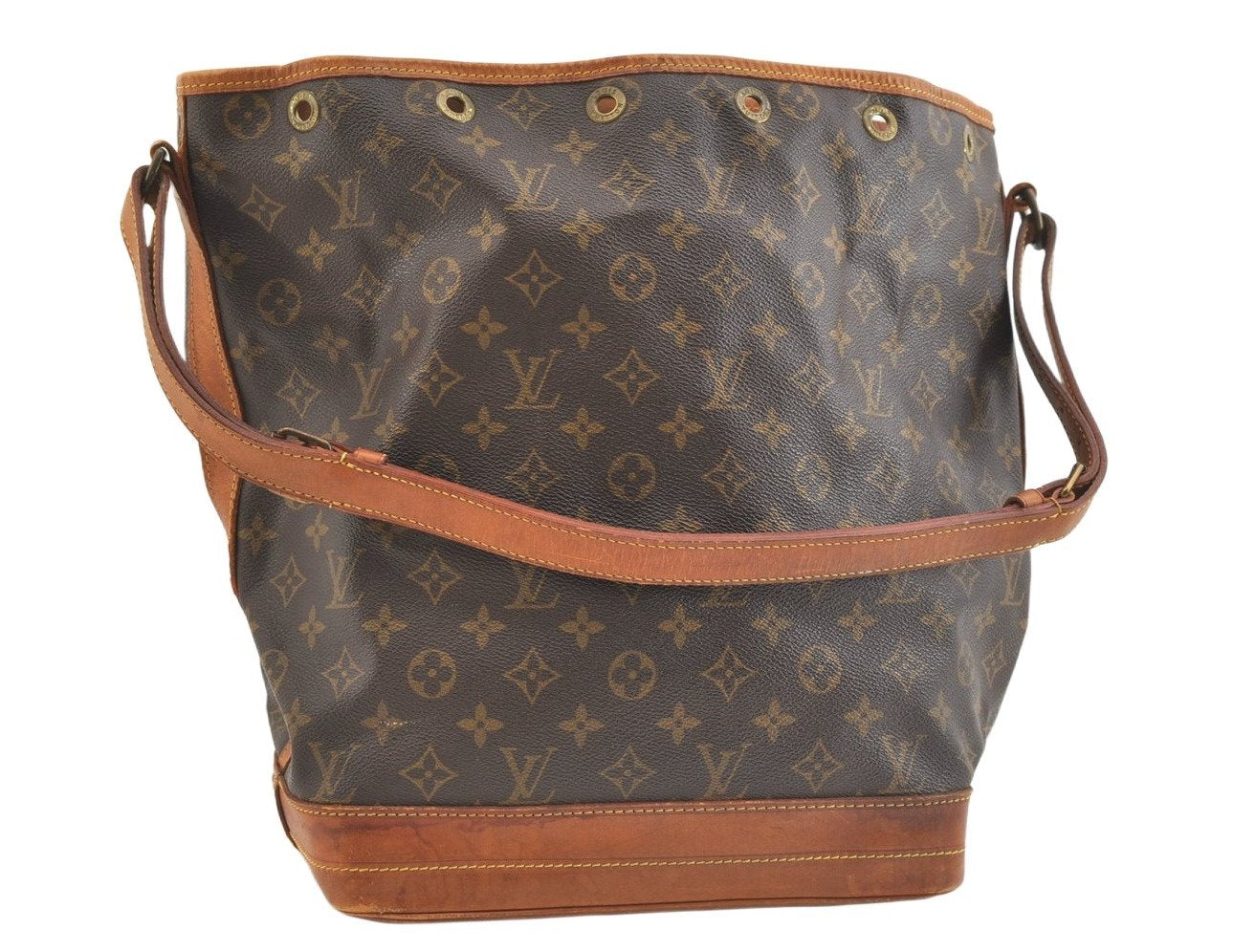 Authentic Louis Vuitton Monogram Noe Shoulder Drawstring Bag M42224 LV 1718K