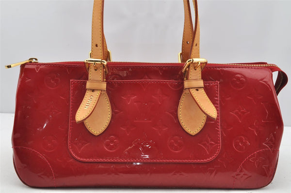 Authentic Louis Vuitton Vernis Rose Wood Avenue Shoulder Bag Red M93507 LV 1719I