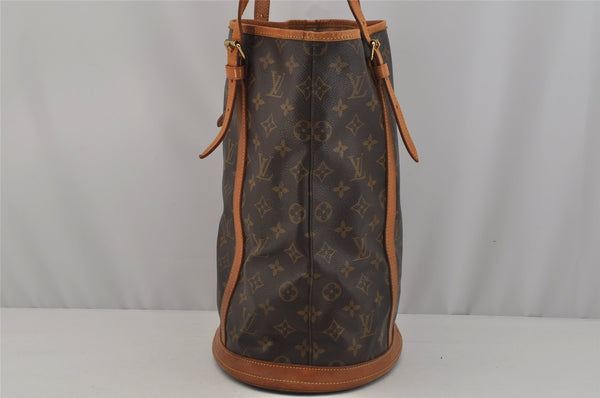 Authentic Louis Vuitton Monogram Bucket GM Shoulder Tote Bag M42236 Junk 1719J