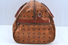 Authentic MCM Visetos Leather Vintage 2Way Travel Boston Bag Brown 1720H