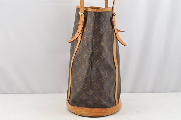 Authentic Louis Vuitton Monogram Bucket GM Shoulder Tote Bag M42236 Junk 1720I