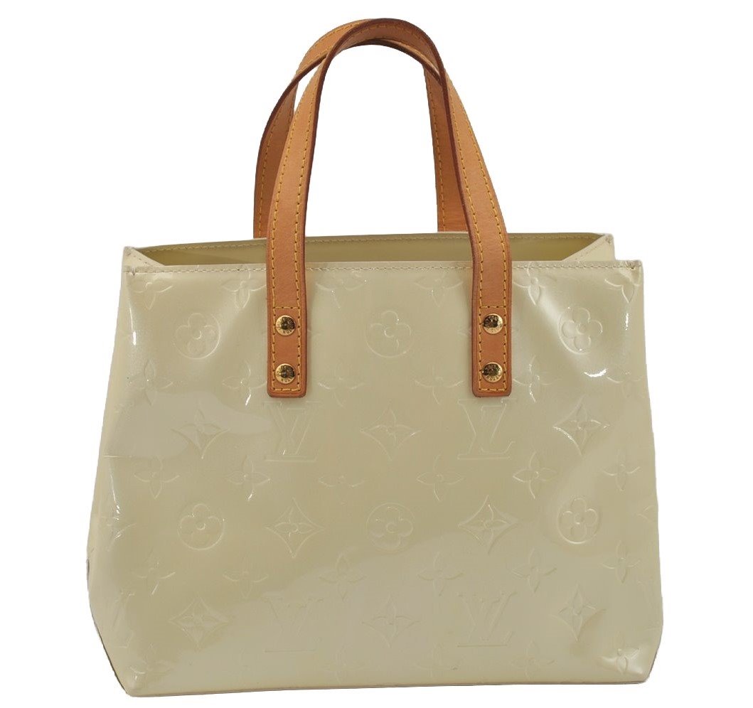 Authentic Louis Vuitton Vernis Reade PM Hand Bag Light Yellow M91336 LV 1720J