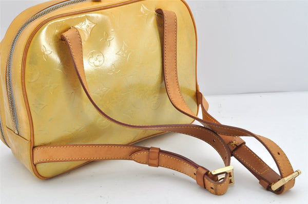 Authentic Louis Vuitton Vernis Murray Backpack Yellow M91038 LV 1720K