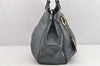 Authentic GUCCI Guccissima Sukey Shoulder Tote Bag GG Leather 211944 Blue 1724K