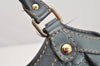 Authentic GUCCI Guccissima Sukey Shoulder Tote Bag GG Leather 211944 Blue 1724K
