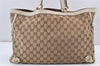Authentic GUCCI Abbey Shoulder Tote Bag GG Canvas Leather 141472 Brown 1725K