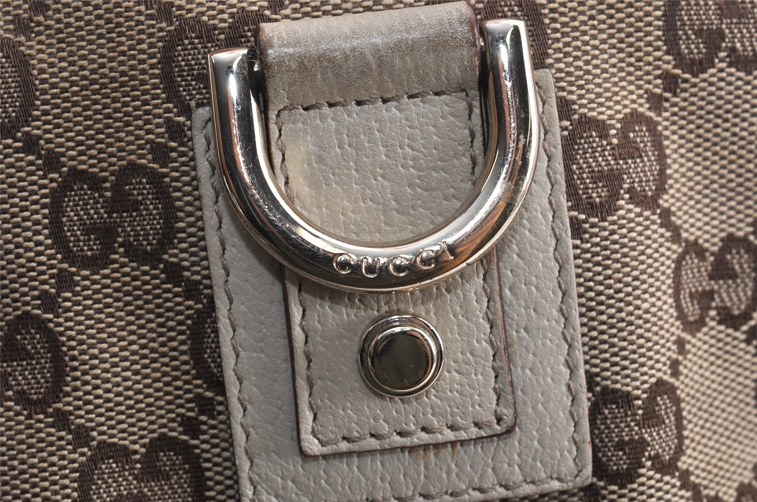 Authentic GUCCI Abbey Shoulder Tote Bag GG Canvas Leather 141472 Brown 1725K