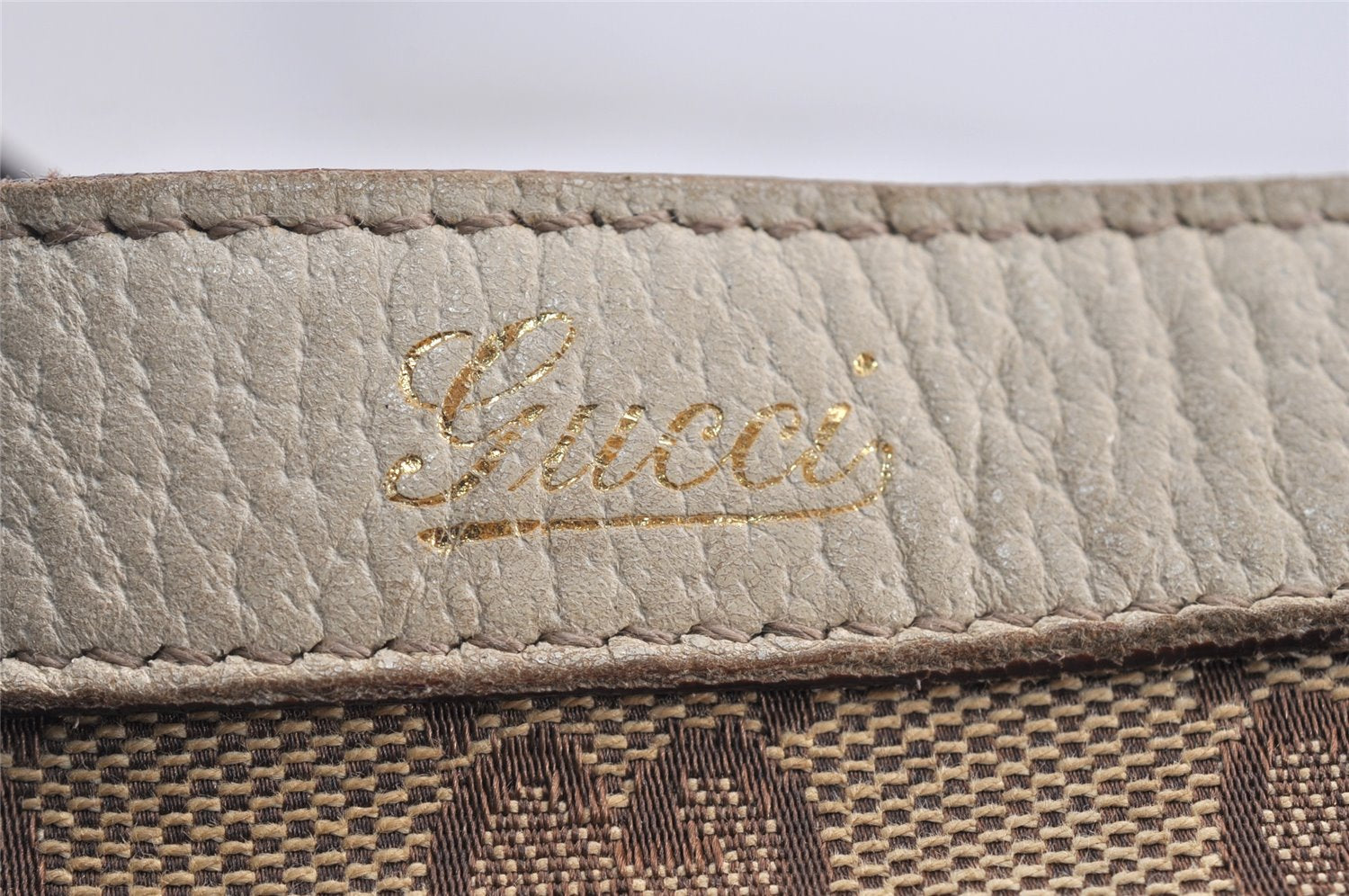 Authentic GUCCI Abbey Shoulder Tote Bag GG Canvas Leather 141472 Brown 1725K