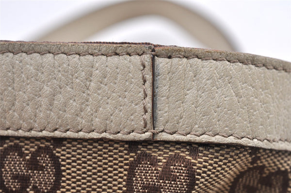 Authentic GUCCI Abbey Shoulder Tote Bag GG Canvas Leather 141472 Brown 1725K