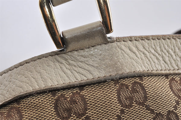 Authentic GUCCI Abbey Shoulder Tote Bag GG Canvas Leather 141472 Brown 1725K