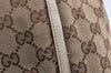 Authentic GUCCI Abbey Shoulder Tote Bag GG Canvas Leather 141472 Brown 1725K