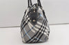 Authentic BURBERRY BLUE LABEL Check Shoulder Tote Bag Nylon Leather Black 1726J