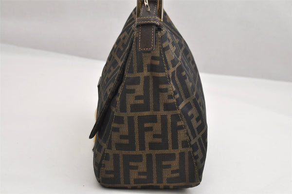 Authentic FENDI Zucca Mamma Baguette Shoulder Bag Canvas Leather Brown 1727K