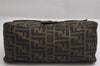 Authentic FENDI Zucca Mamma Baguette Shoulder Bag Canvas Leather Brown 1727K