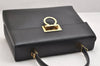 Authentic Salvatore Ferragamo Gancini Leather 2Way Shoulder Hand Bag Black 1728K