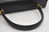 Authentic Salvatore Ferragamo Gancini Leather 2Way Shoulder Hand Bag Black 1728K
