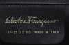 Authentic Salvatore Ferragamo Gancini Leather 2Way Shoulder Hand Bag Black 1728K