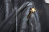 Authentic Salvatore Ferragamo Gancini Leather 2Way Shoulder Hand Bag Black 1728K