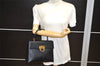 Authentic Salvatore Ferragamo Gancini Leather 2Way Shoulder Hand Bag Black 1728K