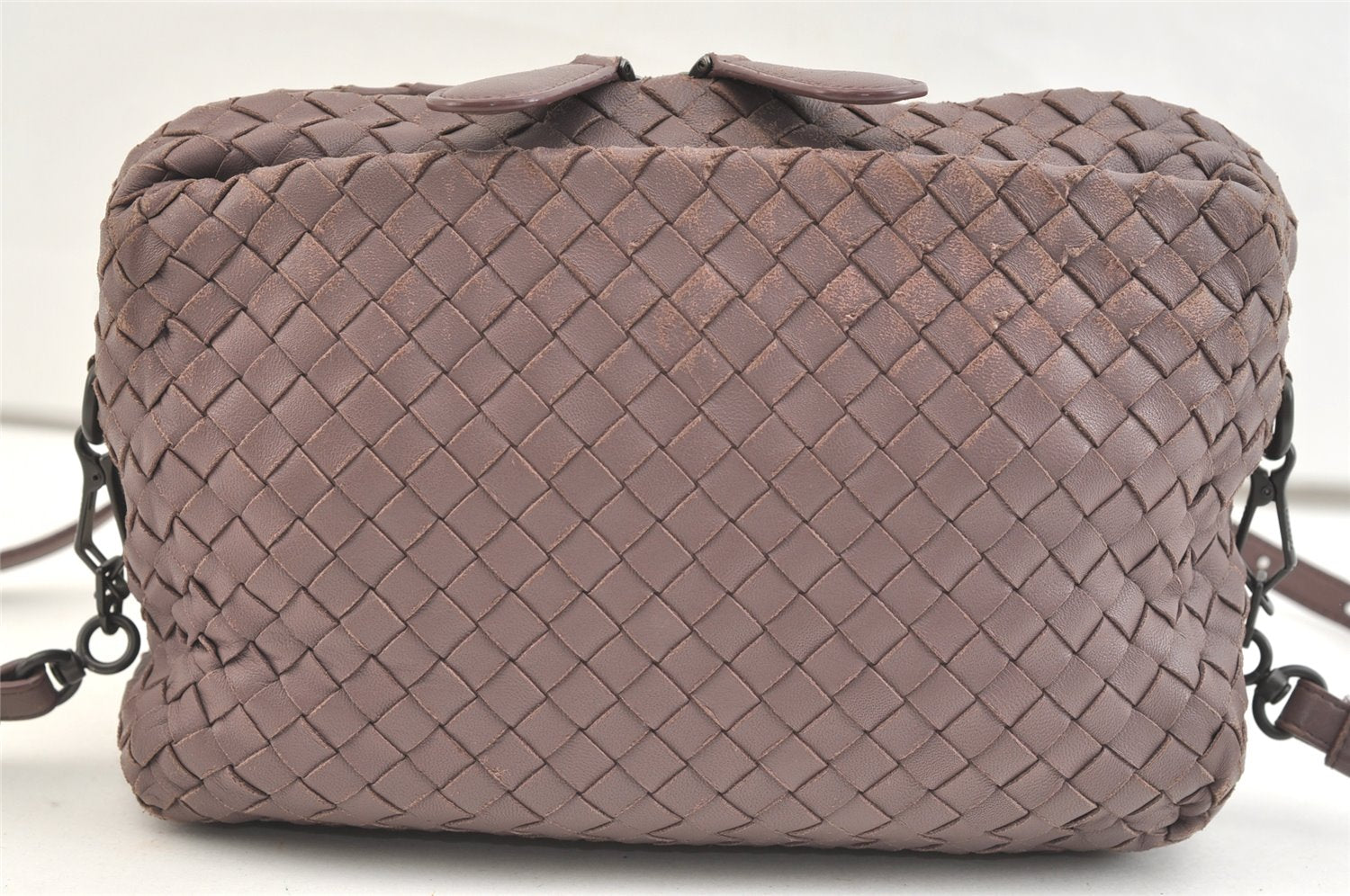 Authentic BOTTEGA VENETA Intrecciato Leather Shoulder Crossbody Bag Purple 1730K