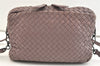 Authentic BOTTEGA VENETA Intrecciato Leather Shoulder Crossbody Bag Purple 1730K