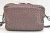 Authentic BOTTEGA VENETA Intrecciato Leather Shoulder Crossbody Bag Purple 1730K