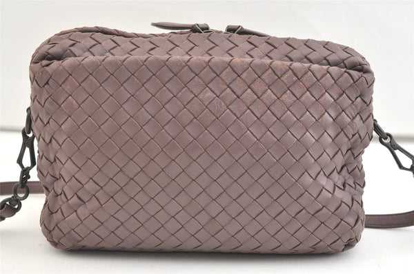 Authentic BOTTEGA VENETA Intrecciato Leather Shoulder Crossbody Bag Purple 1730K