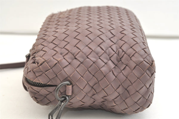 Authentic BOTTEGA VENETA Intrecciato Leather Shoulder Crossbody Bag Purple 1730K