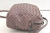 Authentic BOTTEGA VENETA Intrecciato Leather Shoulder Crossbody Bag Purple 1730K