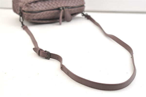 Authentic BOTTEGA VENETA Intrecciato Leather Shoulder Crossbody Bag Purple 1730K