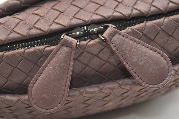 Authentic BOTTEGA VENETA Intrecciato Leather Shoulder Crossbody Bag Purple 1730K