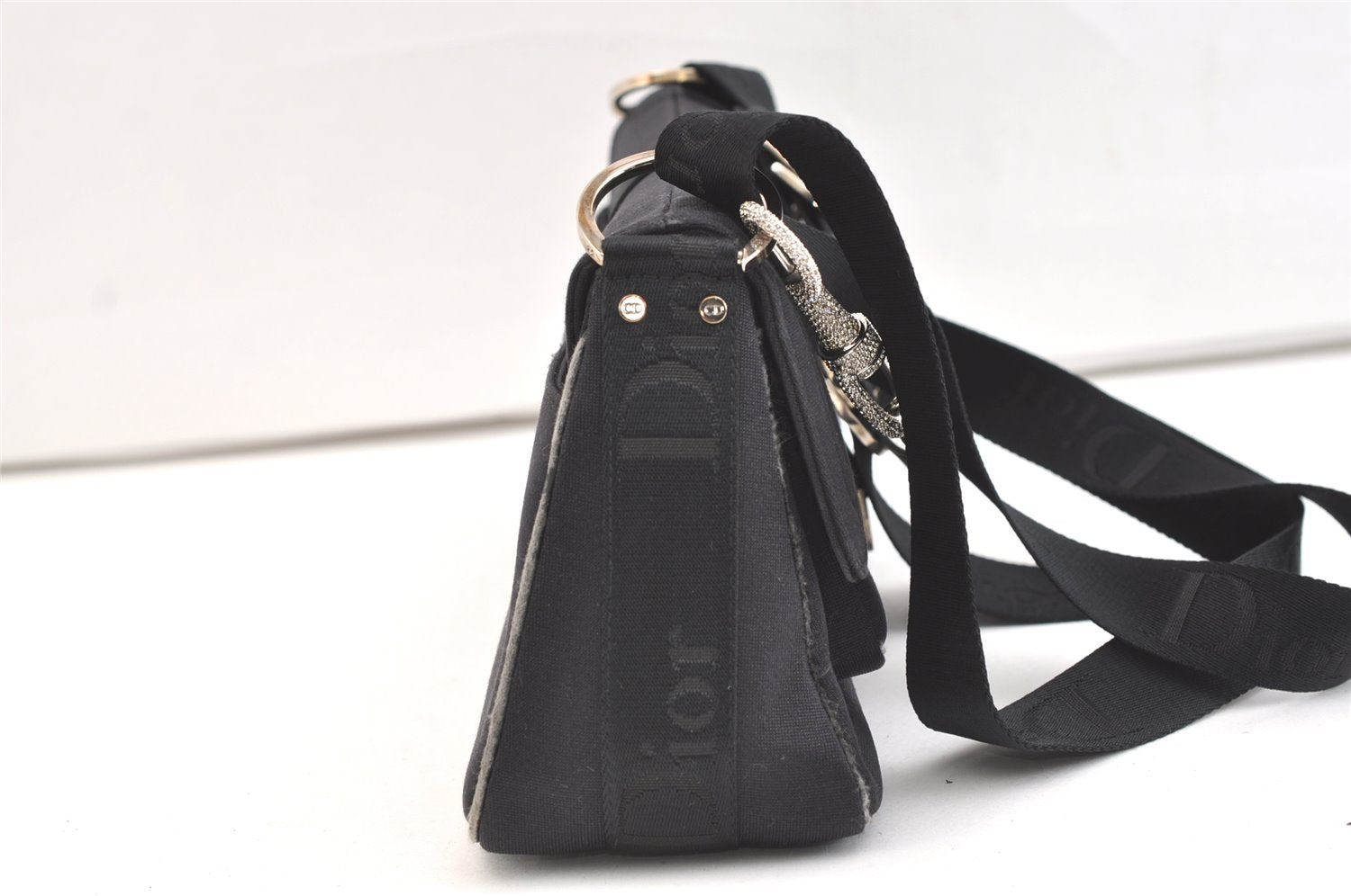 Authentic Christian Dior Hardcore Shoulder Hand Bag Nylon Leather Black CD 1731K