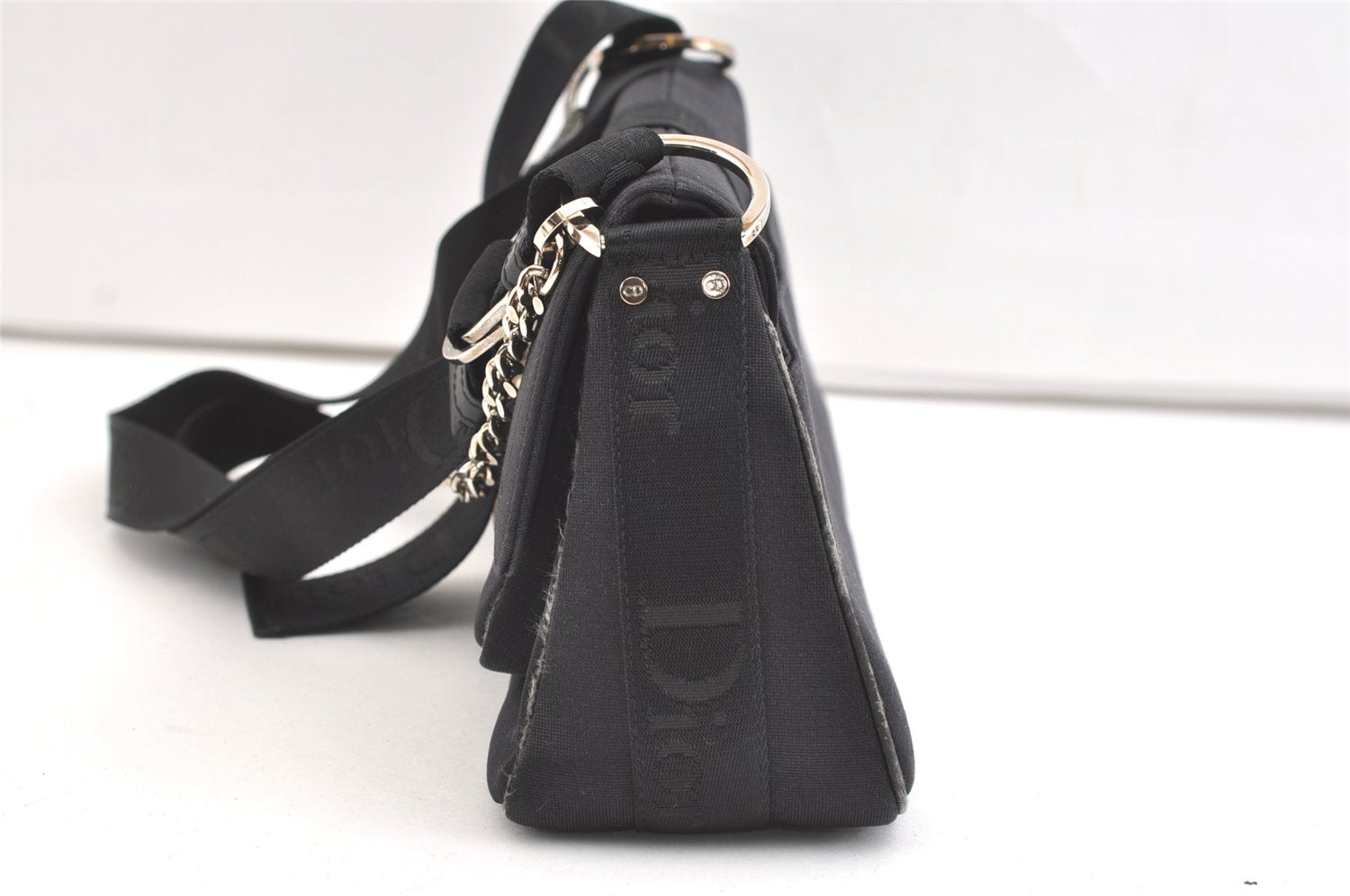 Authentic Christian Dior Hardcore Shoulder Hand Bag Nylon Leather Black CD 1731K