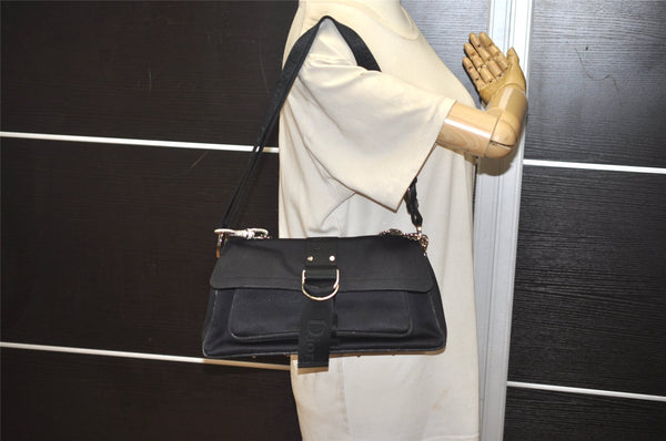 Authentic Christian Dior Hardcore Shoulder Hand Bag Nylon Leather Black CD 1731K