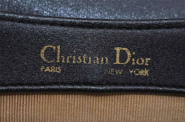 Authentic Christian Dior Vintage Shoulder Bag Purse Leather Black 1732I