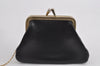 Authentic Christian Dior Vintage Shoulder Bag Purse Leather Black 1732I