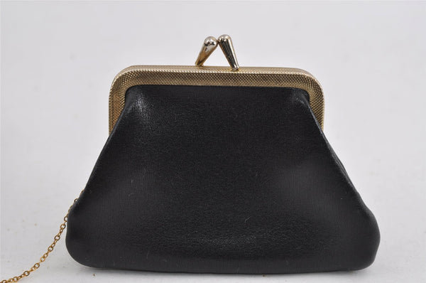 Authentic Christian Dior Vintage Shoulder Bag Purse Leather Black 1732I