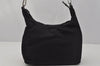 Authentic GUCCI Vintage Shoulder Hand Bag Purse Nylon Leather Black 1734J