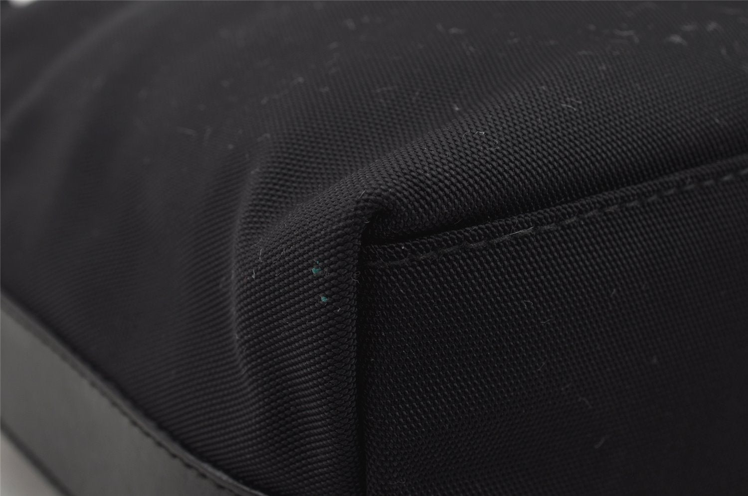 Authentic GUCCI Vintage Shoulder Hand Bag Purse Nylon Leather Black 1734J